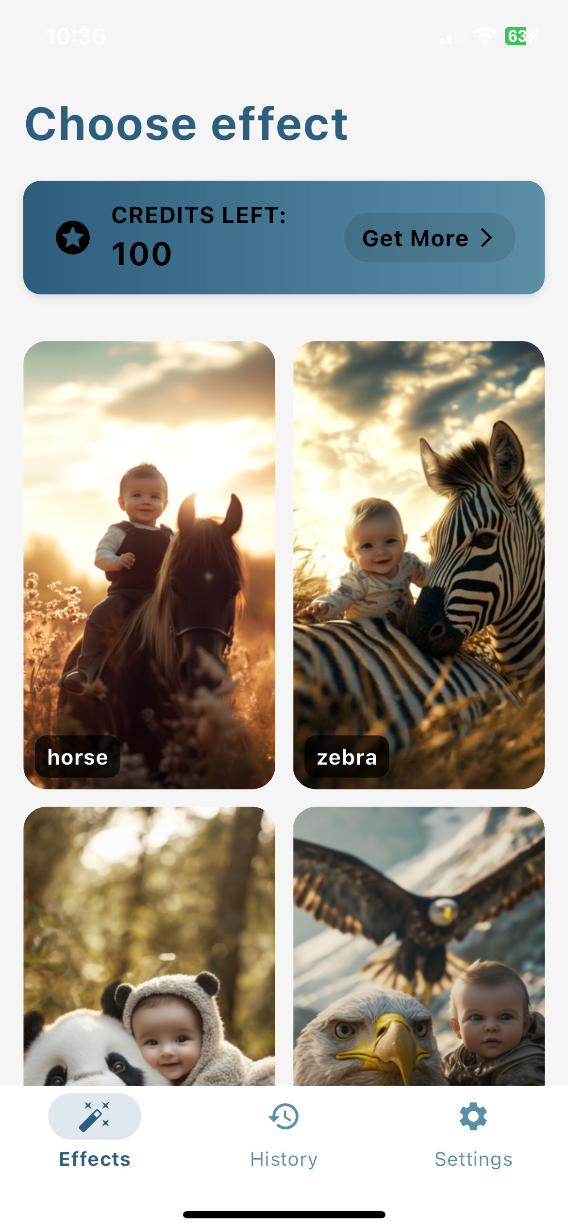 SelfieAI Effect Selection